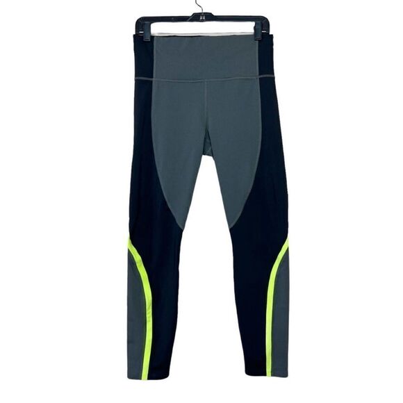 Athleta Spar Colorblock Tight 7/8 High Rise Olive Green Black L - Picture 4 of 10